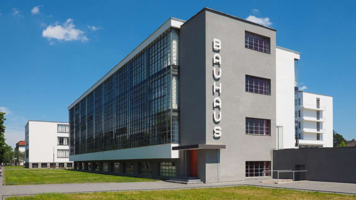 DESSAU, GERMANY - CIRCA JUNE 2019: The Bauhaus art school iconic building designed by architect Walter Gropius in 1925